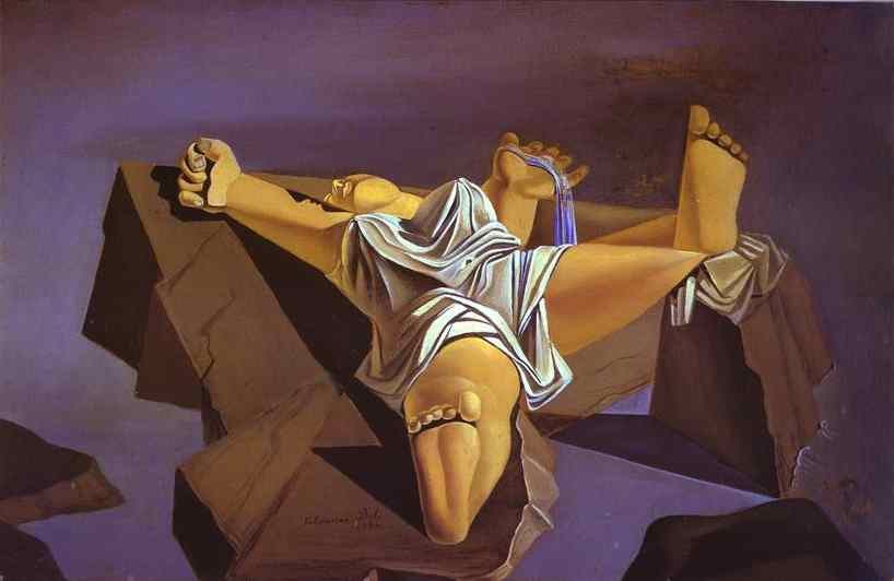 Salvador Dali Figure on the Rocks